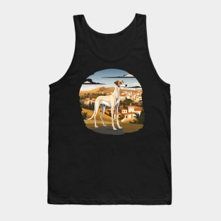 Galgo Espanol Greyhound Spanish Village Landspace Tank Top